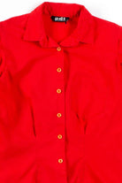 Red Button Up Blouse
