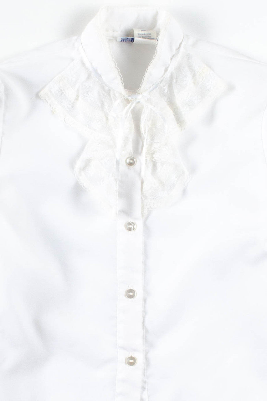 White Lace Poet Blouse