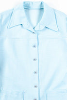Blue Checkered Pocket Blouse