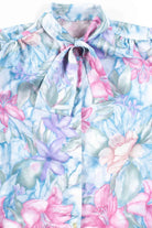Pastel Floral Ascot Collar Blouse