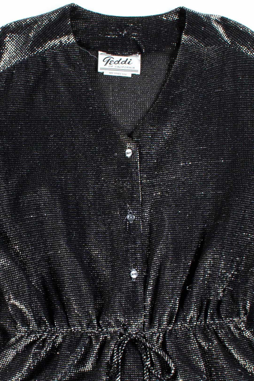 Silver Sheer Metallic Vintage Top