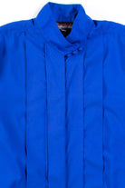Blue Pleated Blouse