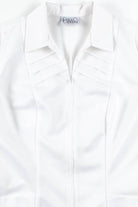 White Zip Up Uniform Top