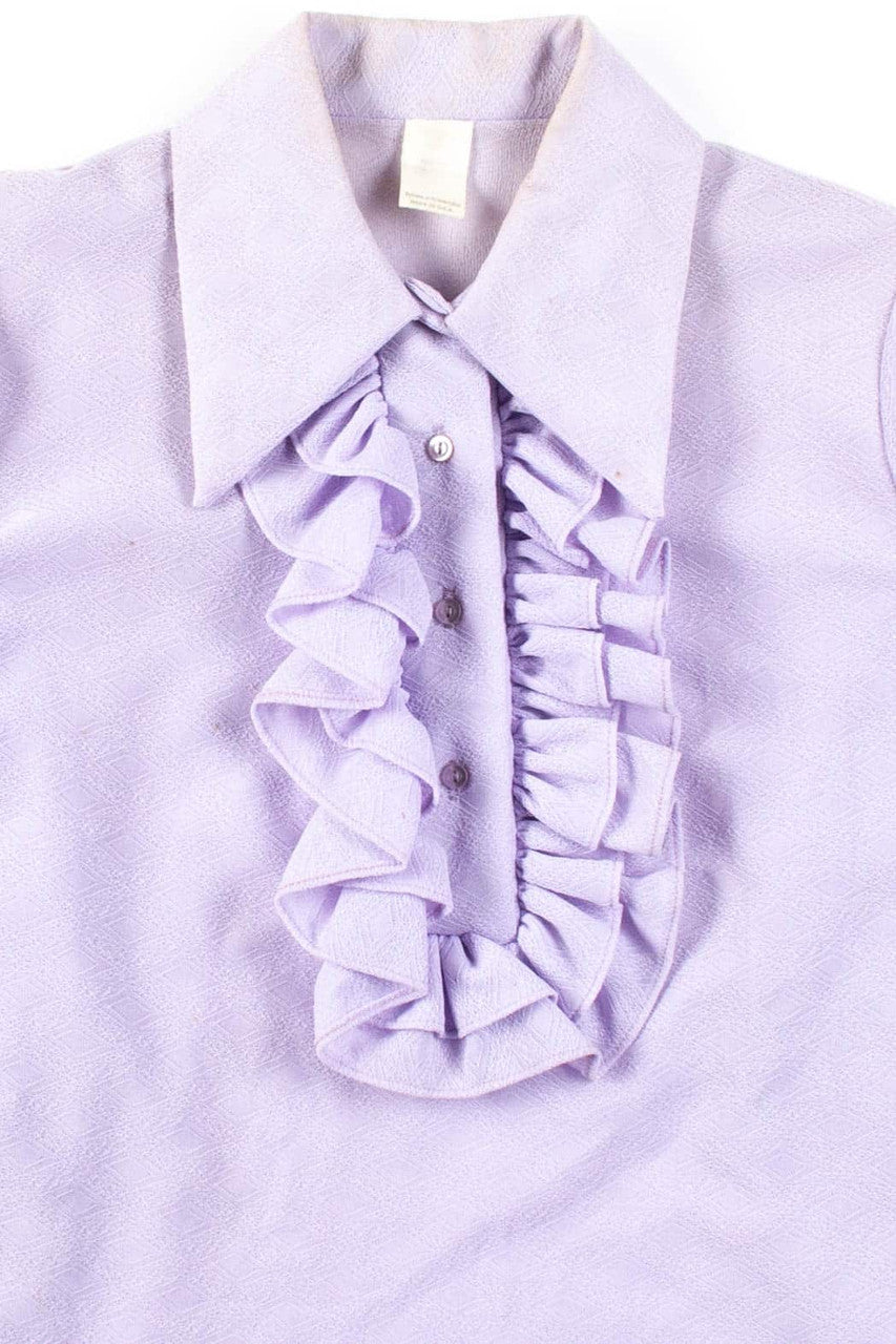 Lavender Sheer Ruffle Blouse