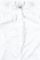 White Striped Ruffled Blouse