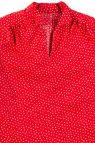 Red Hearts V-Neck Blouse