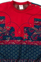 Holiday Paisley Sweater Blouse