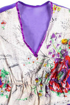Sheer Purple Floral Vintage Blouse