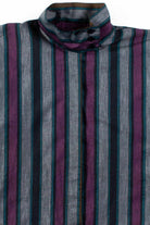 Pastel Striped Wrap Collar Blouse