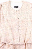 Pink Floral Lace Vintage Blouse