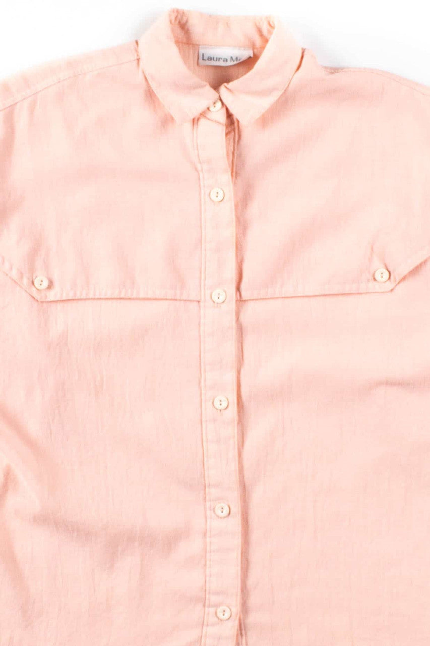 Salmon Pink Button Up Blouse
