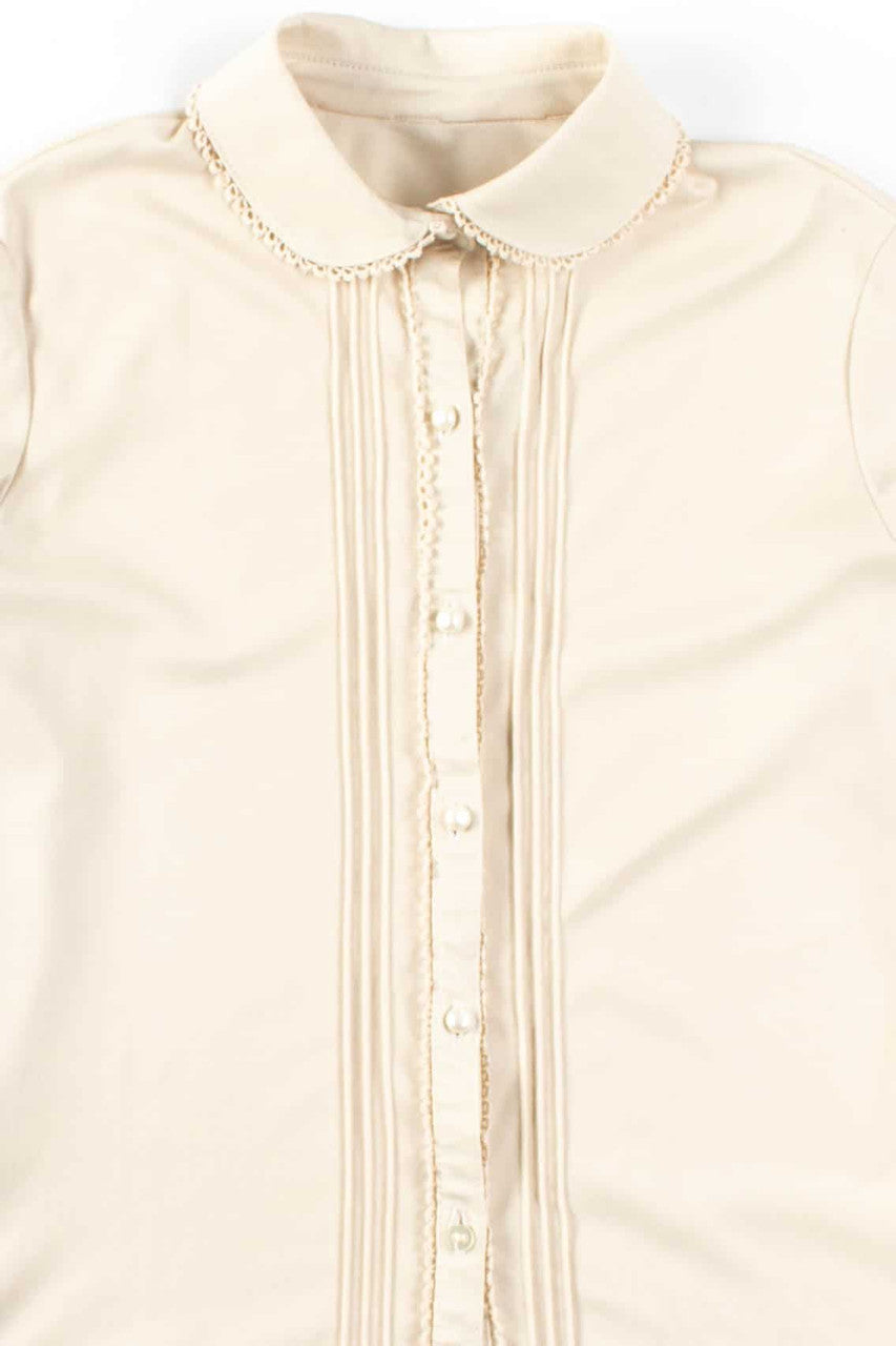 Beige Crochet Trimmed Blouse