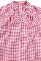 Red Gingham V-Neck Blouse