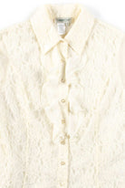 White Lace Sheer Sleeve Blouse