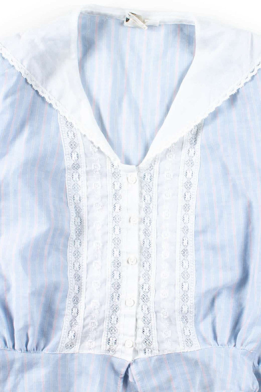 Pastel Striped Lace Blouse