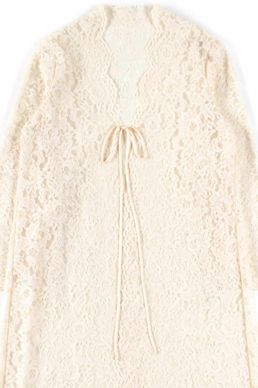White Lace Long Cardigan