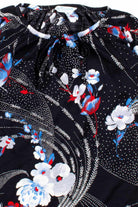 Black Floral Short Sleeve Top