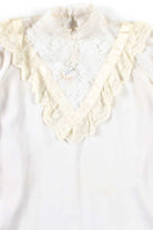 Vintage White Sheer Lace Blouse