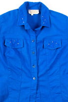 Blue Jewel Embroidered Blouse