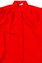 Red Waves Button Up Blouse
