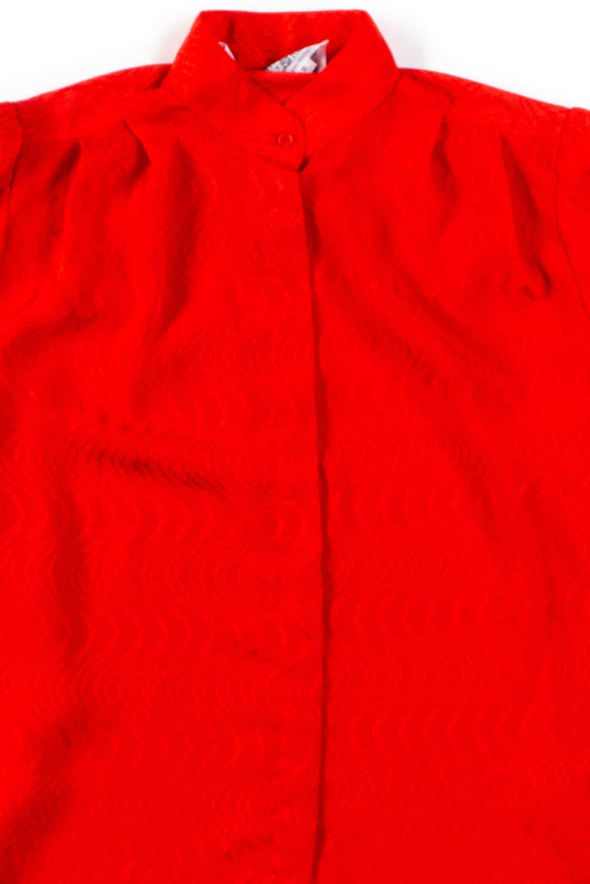 Red Waves Button Up Blouse