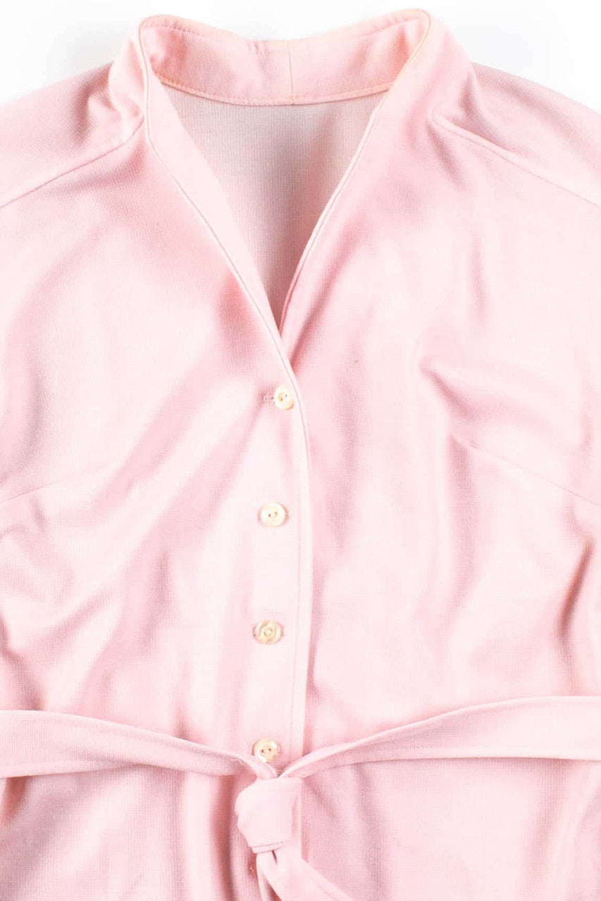 Pink Sleeveless Button Up Top