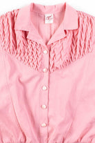 Pink Ruffled Shoulder Blouse