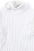 White Ribbed Turtleneck Top