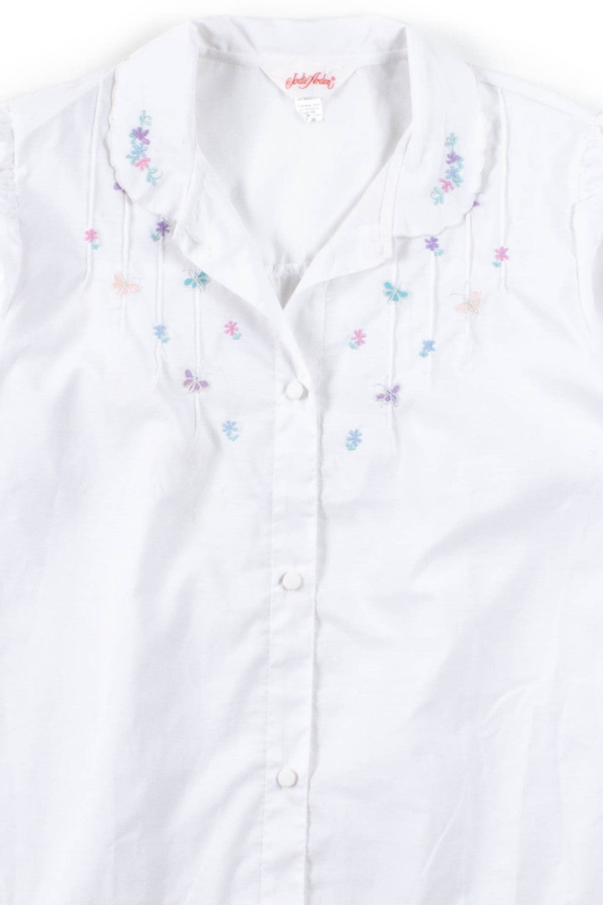 White Butterflies Blouse