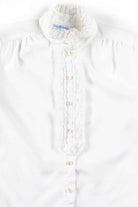 White Lace Ruffled Blouse