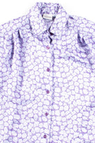 Purple Floral Button Up Blouse