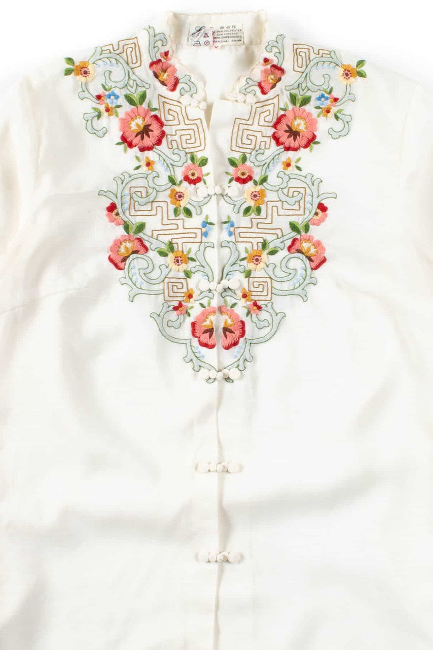 Floral Geometric Snap Button Blouse