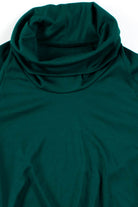 Dark Green Turtleneck Blouse