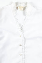 White Lace Trimmed Blouse
