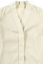 Beige Ribbed Cardigan