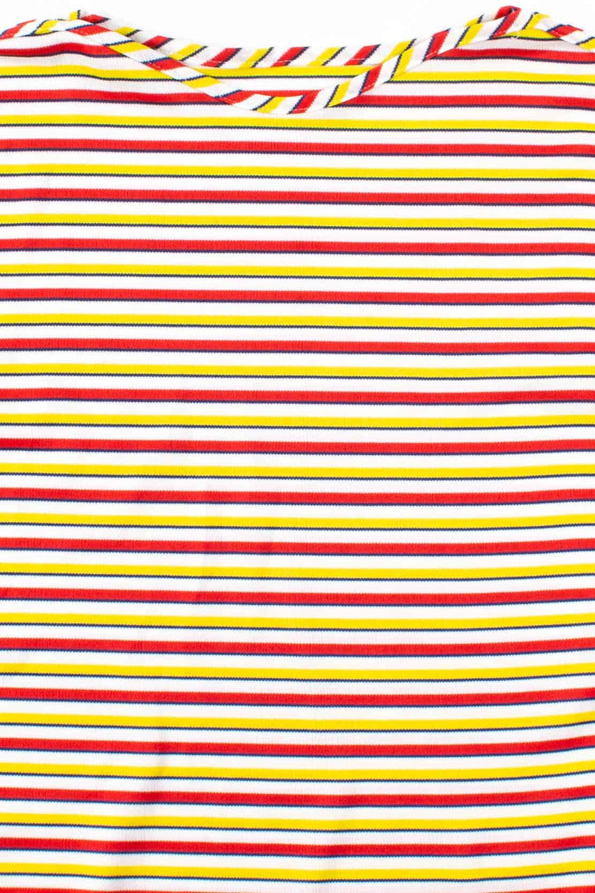 Red & Yellow Striped Sleeveless Top