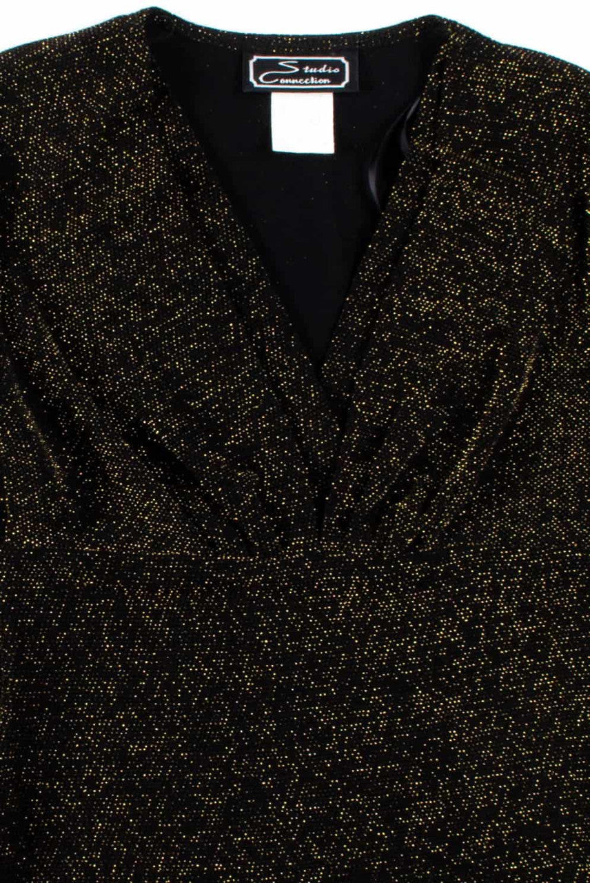 Black & Gold Metallic Stretch Tunic
