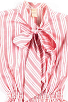 Vintage Red Striped Knotted Peplum Top