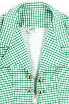 Vintage Green Grid Crop Jacket