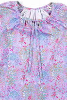 Lavender Floral Tie Blouse