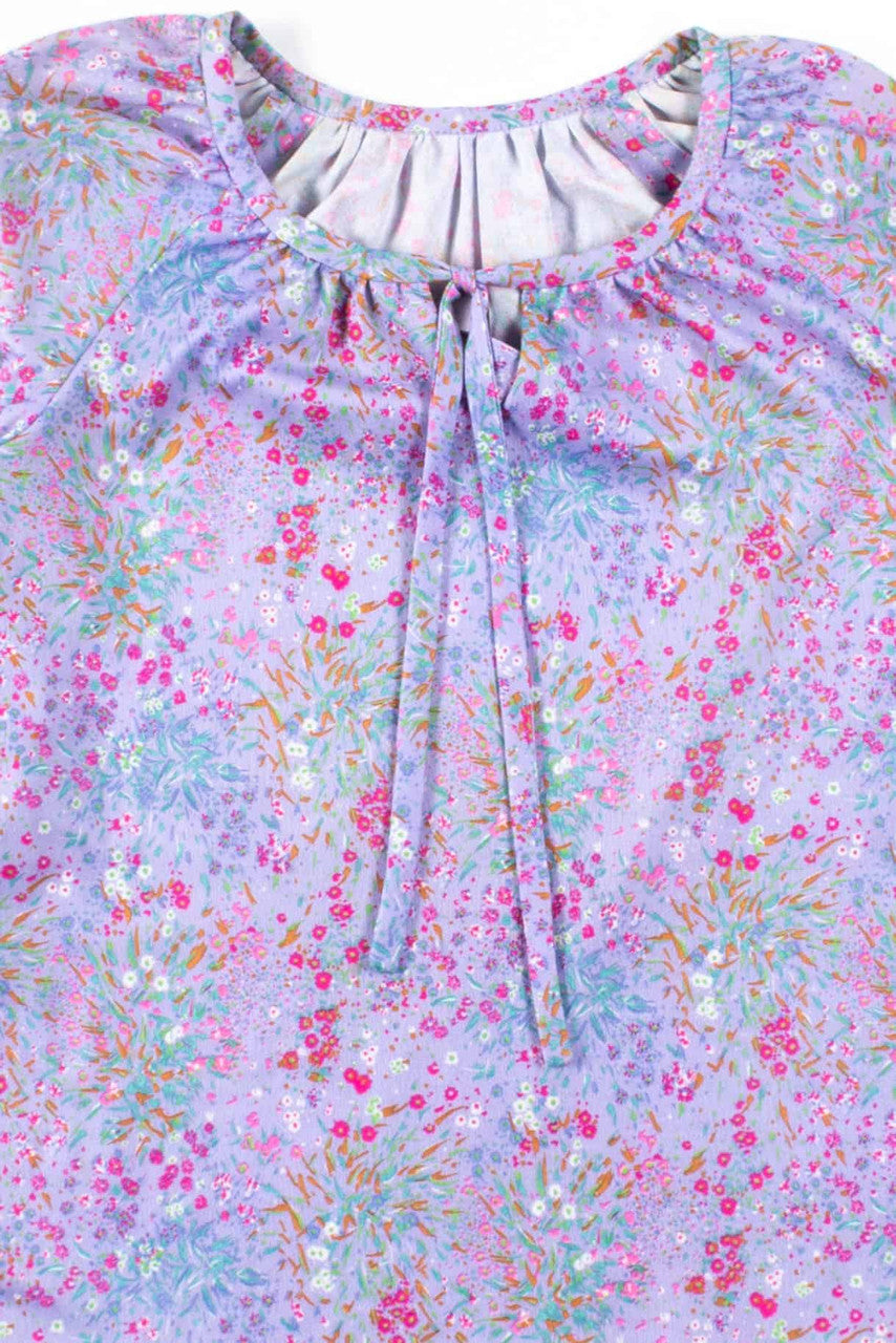 Lavender Floral Tie Blouse