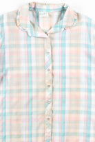 Pastel Plaid Button Up Blouse