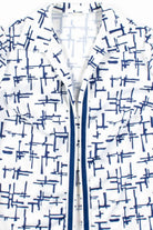 Blue Hash Mark Open Front Shirt