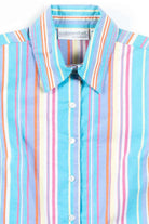 Pastel Striped Sleeveless Button Up