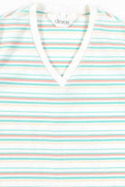 Rainbow Sherbet Striped V-Neck Top