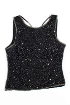 Black Beaded Sequin Tank Top