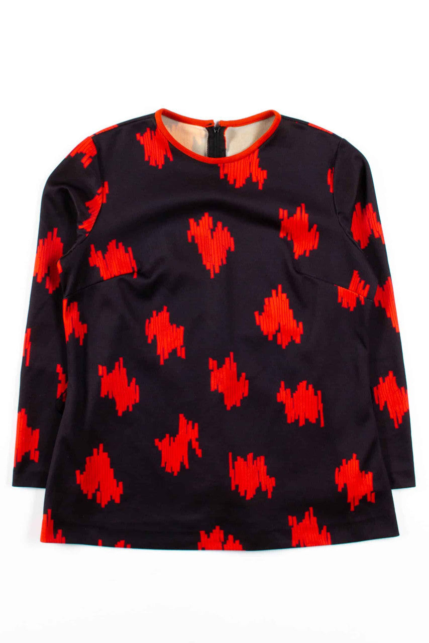 Vintage Black & Red Slats Blouse