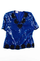 Vintage Blue Sequin Top 1