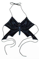Black Beaded Butterfly Bralette