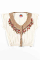 Beaded Knit Button Up Top